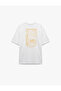 Cotton Short Sleeve Crew Neck Oversize Back Printed T-Shirt - 5