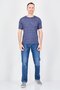 Men Crew Neck Heather Short Sleeve T-Shirt, Navy - 4