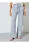 Grey Straight Leg Pants With Drawcord - 2