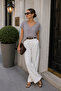 Women's Stone Viscose Front Back V-Neck T-Shirt Bat Sleeve Relaxed Blouse - 4