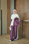 Women's Double Color Hooded Suit Plum - 3
