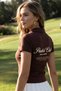 Women's Polo Collar Sunshine Club Printed T-Shirt Brown – 100% Cotton, Lycra Comfortable Fit Stylish Blouse - 5