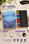 Ocean Flow Planning Series Premium Ivory Notebook and 14 Colors 0.4 mm Fineliner Pen Set |   112 Sheets 15X21 cm Unlined Notebook |   Bullet Journal, Journal and Note-Taking Set - 3