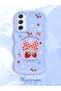 Samsung Galaxy A34 5g Compatible Case Camera Protector Blue Silicone Couple Phone Case Strawberry Pattern - 2