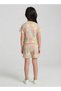 Girls Beige Pastel Flower Print Co-ord Set - 2