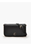 Woven Textured Crossbody Bag with Button Closure