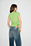 Velissea Women's Green Blouse with Adjustable Drawstrings on the Sides and Round Neck - 5