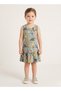 Girls Grey Forest Animal Print Dress
