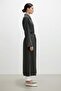 Women's Long Buttoned Belted Shirt 10753 Black - 3