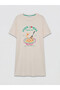Two Mt Shop Quality Lcw Young Pink Combed Cotton Printed Short Sleeve Women's Nightgown