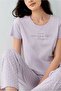 Women's Cotton Modal Blend Crew Neck Short Sleeve Pajama Set - 3