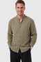 Khaki 97% Cotton Muslin Fabric Breathable Summer High Collar Relaxed Fit Men's Shirt 2602620 - 4