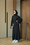 Women's Waist Tie Dress Black - 4