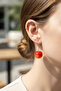 Cherry Design Yellow Tone Bijoux Earrings - Stylish Dangle Earrings with Vibrant Color Transition - 5