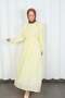 Ruffle Lace Modal Lined Tulle Dress Yellow Hnt8618 - 5