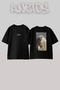 Pers Halisi Atlar_1 Design Back Printed Cotton Black Oversize T-Shirt
