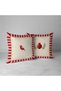Pink Striped Border Bird and Fruit Patterned 4-Piece Decorative Throw Pillow Cover & Runner Set - 2