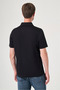 Black Polo Collar Short Sleeve Pocket Comfort Fit 100% Cotton T-Shirt 1011260163 - 5