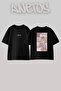 Minna Rugs Design Back Printed Cotton Black Oversize T-Shirt