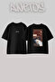 Atlar Hali Hat Design Back Printed Cotton Black Oversize T-Shirt