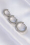 316L Steel Silver Color Zircon Stone Model 3-Piece Hoop Earrings - 2