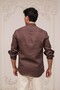 Regular Fit Hidden Button Collar 100% Linen Raw Linen Shirt - 5