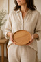 Wooden Round Medium Size Presentation Plate - Organizer - Solid Beech (20cm) - 3