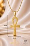 Stainless Steel Gold Color Mystical Ancient Egyptian Key of Life Ankh Pendant - 4