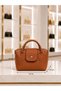 Women's Tan Mini Bag, Stylish Daily Hand and Shoulder Bag with Crossbody Strap - 3