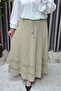 Women's Clothing Plus Size Seersucker Layered Flared Skirt - 5