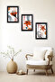 3-Piece A4 Black Frame Set Bohemian - Decorative Black Aluminum Framed Painting Set - 4