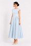 Blue Waist-Cutted Ruched Dress