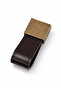 Genuine Leather Furniture Handle Drawer Knob Brown - Brass Look Cabinet Door Handle - 3