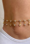 Zircon Stone Heart Model Dangle Gold Color Anklet - 4