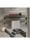 Foldable Bath Towel Holder with Hooks, Wall Mount - 5