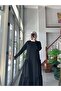 Ruffled Skuba Dress - Black - 8