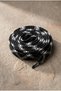 Black and White Zigzag Patterned Wide Knitted Shoelaces
