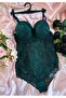 Yeşil Dantelli Bodysuit - 2