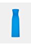 91639 Strapless Slit Detailed Dress-Cobalt blue - 6