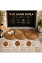 Natural Wicker Door Mat Set of 3 Decorative Mats - Handmade (80X35 cm)