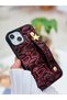 iPhone 14 Plus Compatible Star Design Leather Look Flexible Silicone Case with Handle - 4