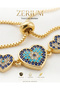Women's Steel Elevator Bracelet Heart Evil Eye Beaded Zircon Stone Series - 8
