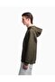 Men's Comfortable Fit Logo Detailed Hooded Long Sleeve Khaki Sweatshirt - 5