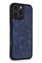Aconcept iPhone 16 Pro Case Aras Leather Cover (83547) - Navy Blue - 2