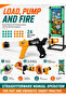 Fire Blasters Dinosaur Target Set, 2 Manual Air-Powered Blasters, 24 Soft Foam Balls, 5 Mesh Scoring Pockets, Up to 6 m Range, Battery-Free Indoor Outdoor Game, Ages 5+ - 2