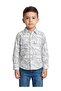 Boys Grey Leaf Printed Casual Shirt