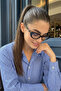 G Detailed Cat Eye Optical Compatible Ultra Light Black Framed Women's Blue Light Protection Glasses - 2