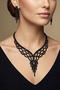 Zircon Stone Evening Dress Necklace Earring Set