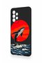 Samsung A53 Compatible Red Sun Whale Pattern Silicone Case - 4