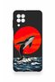Samsung A22 Compatible Red Sun Whale Pattern Silicone Case - 2